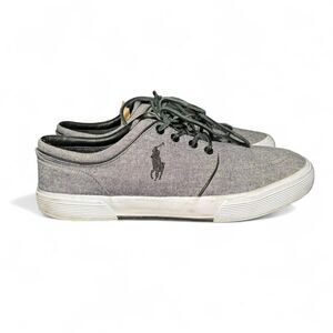 Polo Ralph Lauren Faxon Low in gray chambray canvas pony Sz 10.5D
